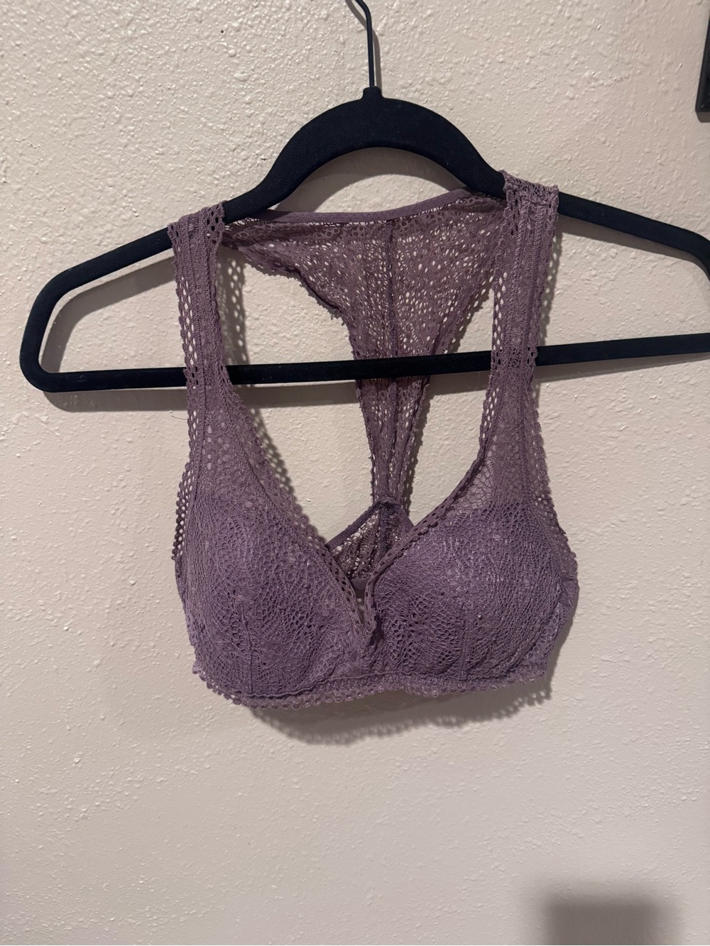 Victoria's Secret Lace Racerback Bralette in Dusty Mauve